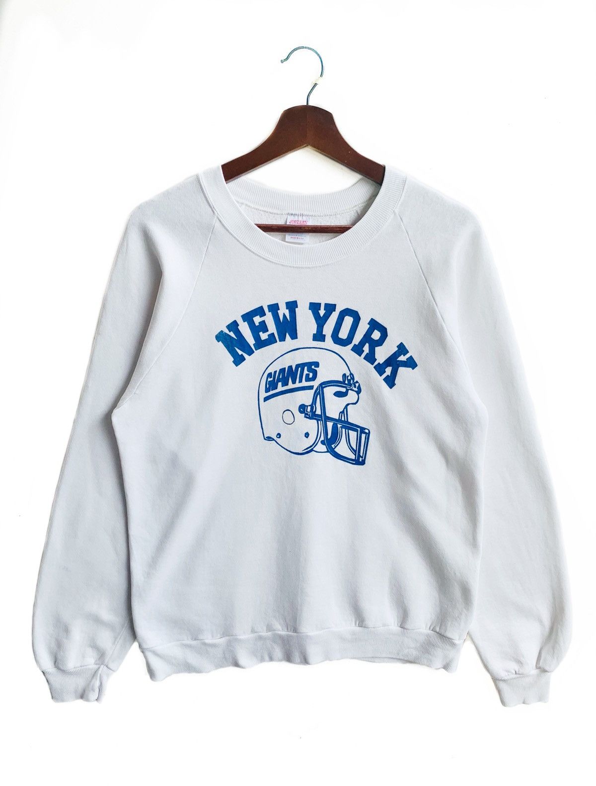 image of Vintage 80's New York Giant Sweatshirt/tag Jerzees in White, Men's (Size Medium)