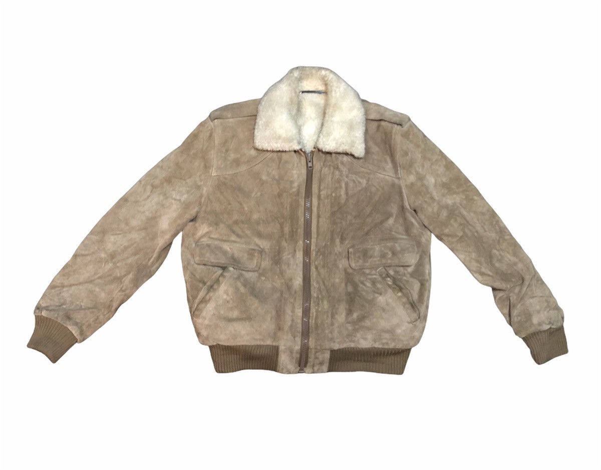image of Canda Sheep Skin Leather Jacket in Light Brown, Men's (Size Large)