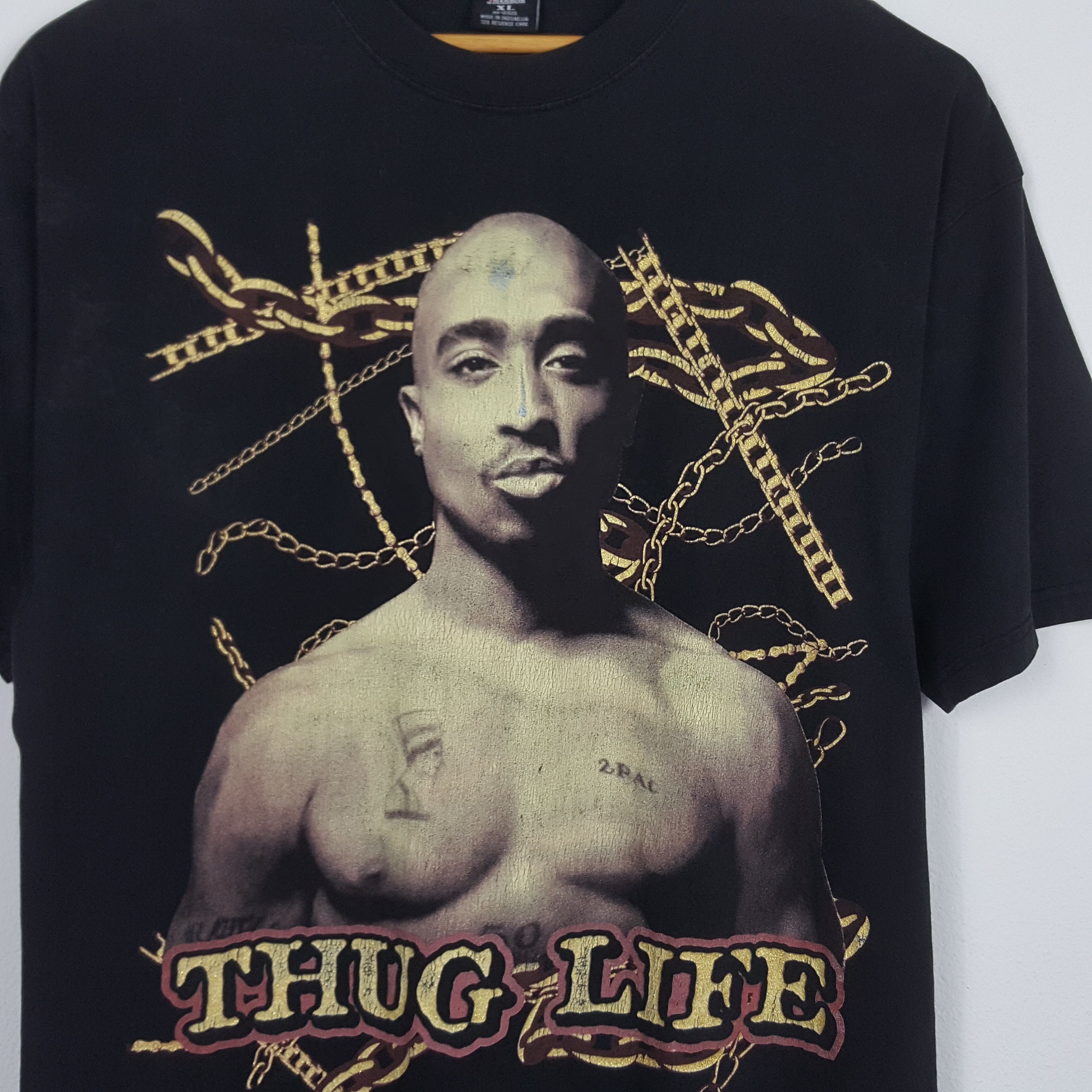 Rap Tees × Vintage Vintage TUPAC SHAKUR American Rapper Rap Tees t-shirt Size US XL / EU 56 / 4 - 4 Thumbnail
