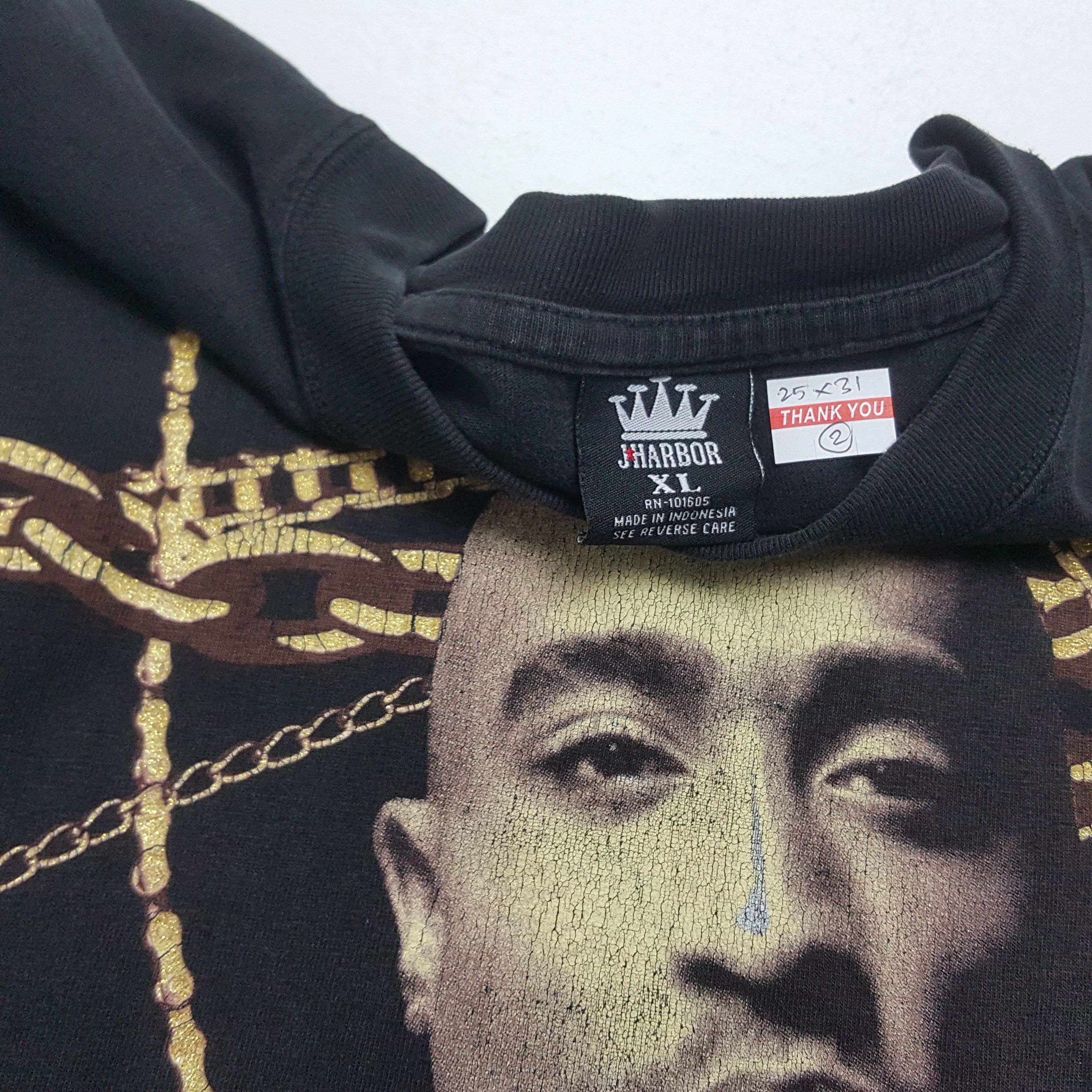 Rap Tees × Vintage Vintage TUPAC SHAKUR American Rapper Rap Tees t-shirt Size US XL / EU 56 / 4 - 3 Thumbnail