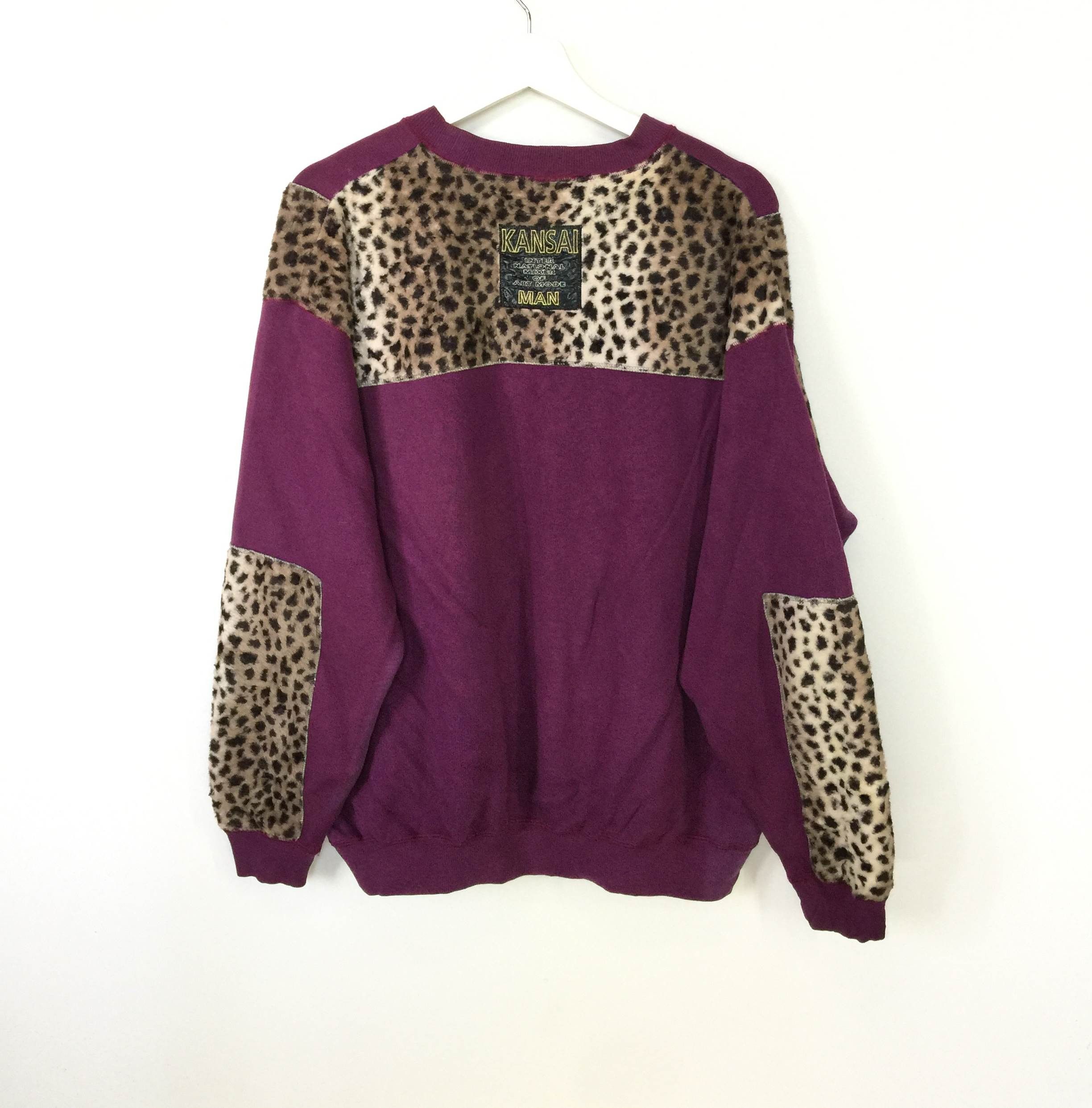 Kansai Yamamoto AW98 Kansai man embroidered leopard vintage sweatshirt Size US L / EU 52-54 / 3 - 2 Thumbnail