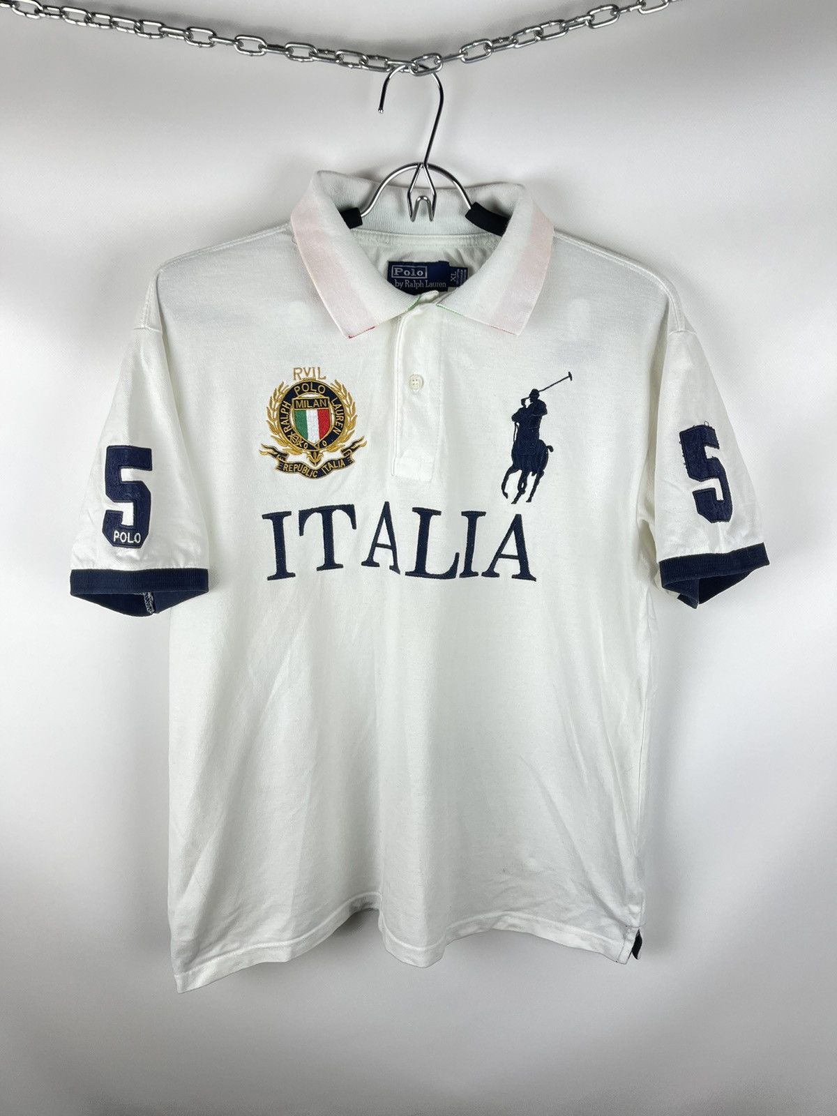 Polo Ralph Lauren Polo Ralph Lauren vintage Italia flag big logo Milan ...