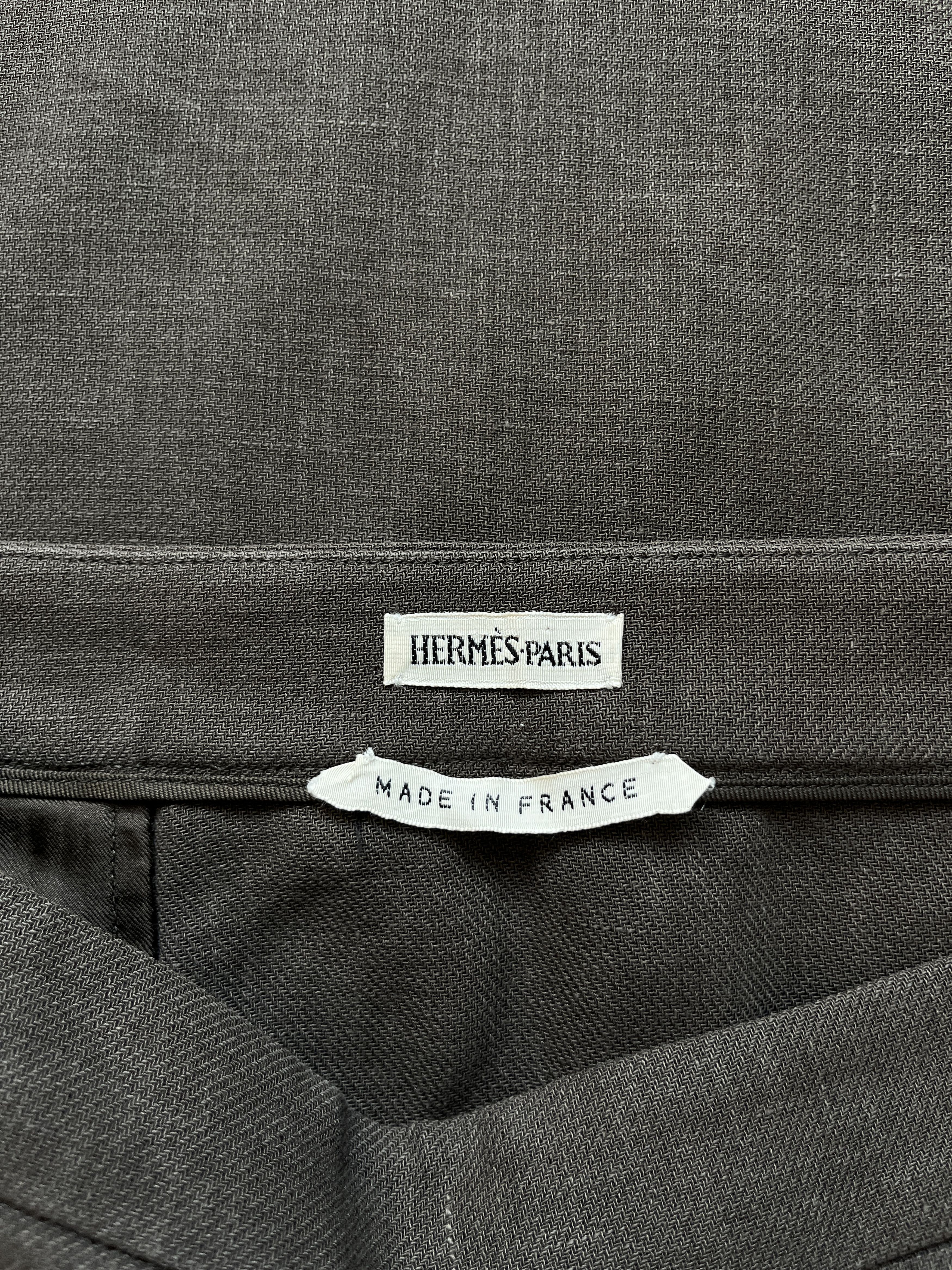 Hermes ⚡️QUICK SALE⚡️Hermes by Margiela Brown Linen Skirt Size 32" / US 10 / IT 46 - 3 Thumbnail