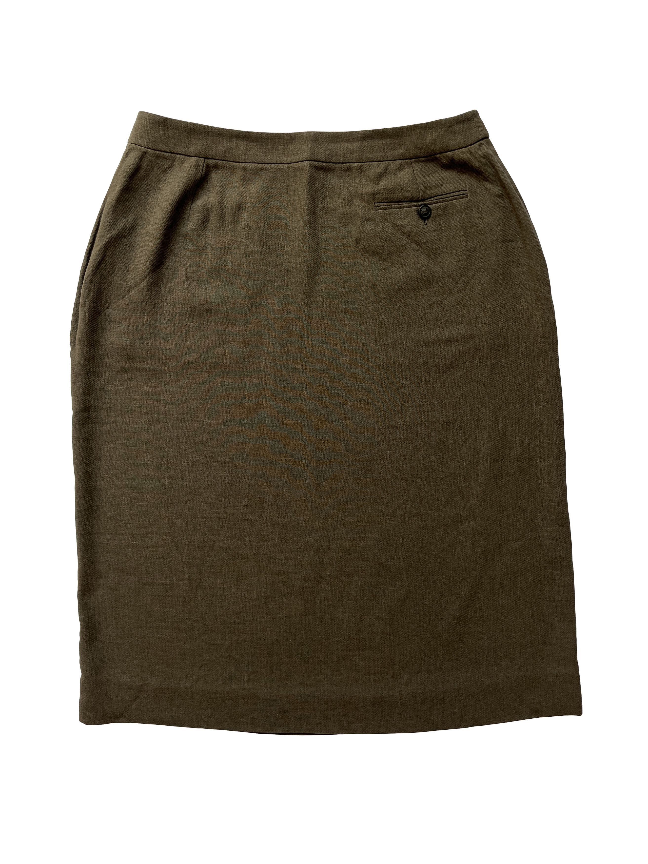 Hermes ⚡️QUICK SALE⚡️Hermes by Margiela Brown Linen Skirt Size 32" / US 10 / IT 46 - 2 Thumbnail