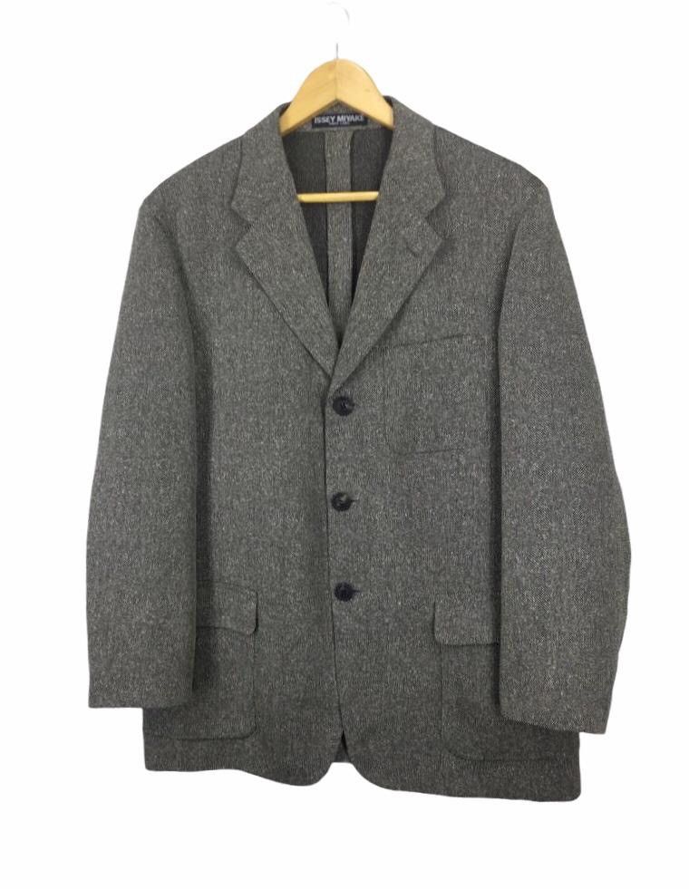 Issey Miyake WHITE LABEL WOOL BARLEYCORN JACKET Size US L / EU 52-54 / 3 - 3 Thumbnail
