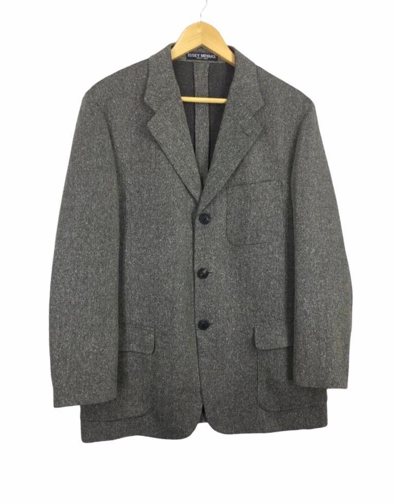 Issey Miyake WHITE LABEL WOOL BARLEYCORN JACKET Size US L / EU 52-54 / 3 - 4 Thumbnail
