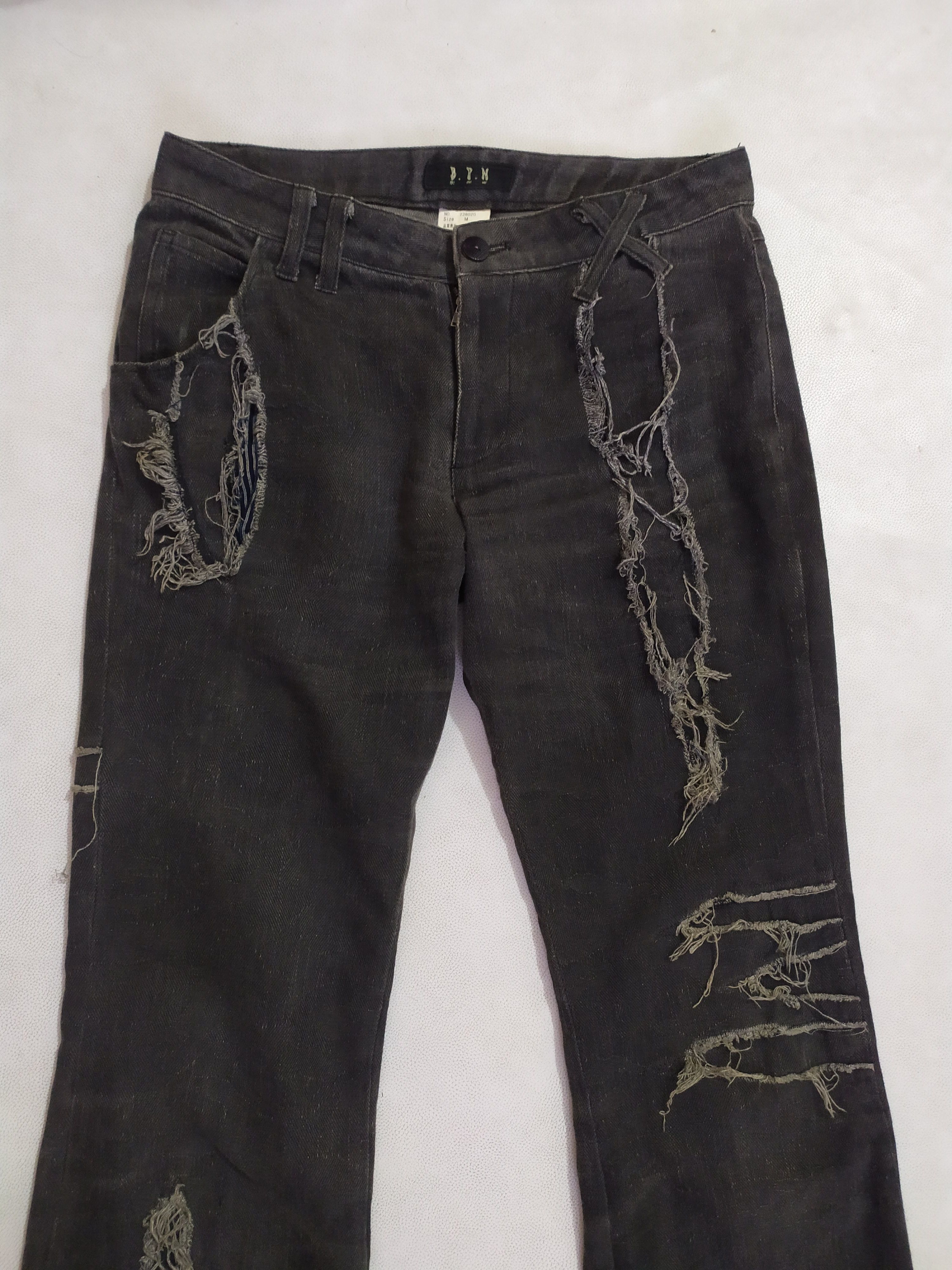 Japanese Brand 🔥Japanese BPN Distressed Patchwork flare Pants Size US 29 - 2 Thumbnail
