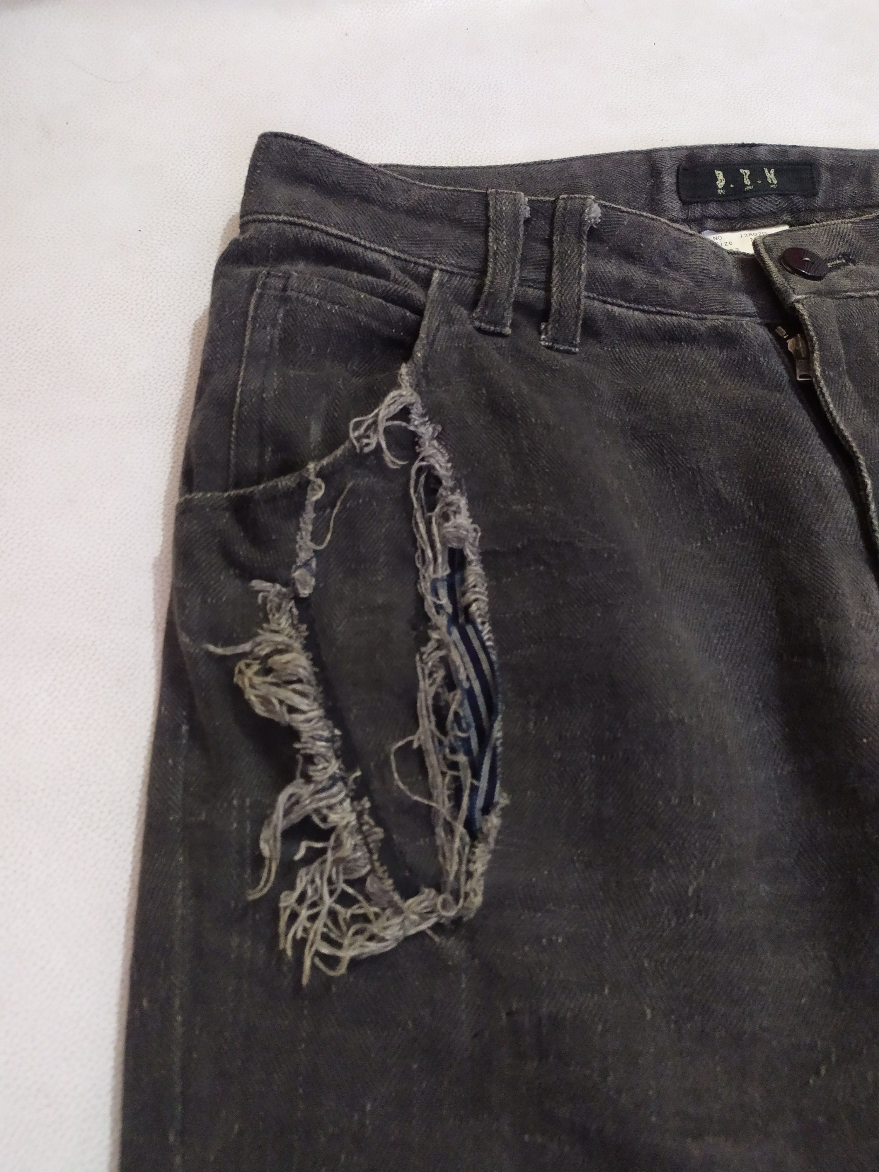 Japanese Brand 🔥Japanese BPN Distressed Patchwork flare Pants Size US 29 - 5 Thumbnail