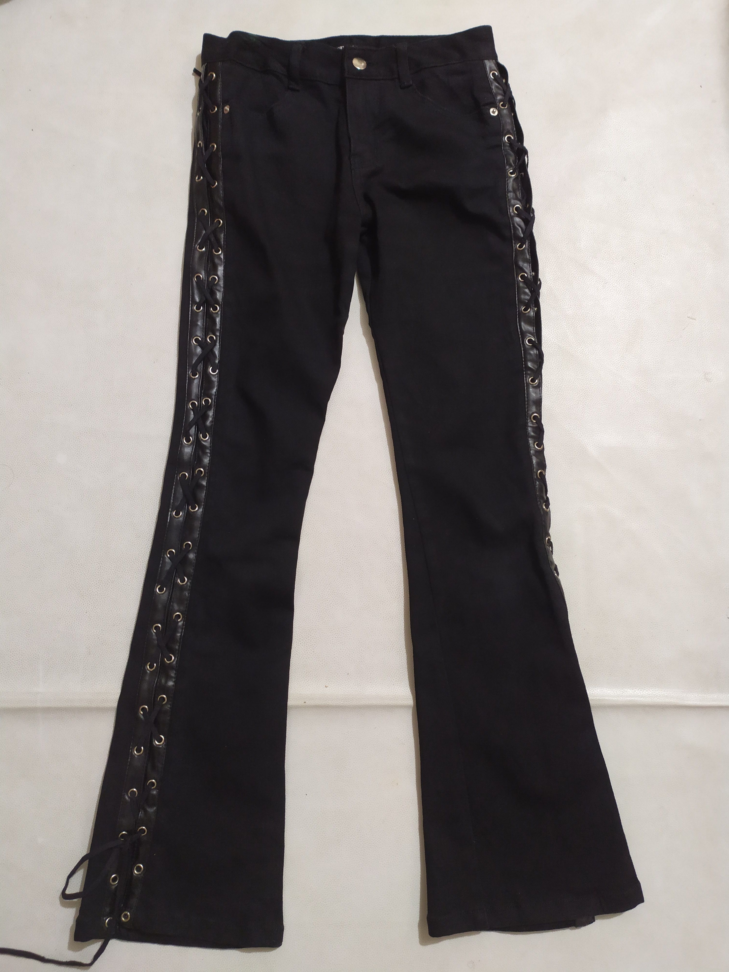 Japanese Brand 🔥CRYX SPS Bondage Side Laces Flare Pants Size US 27 - 1 Thumbnail