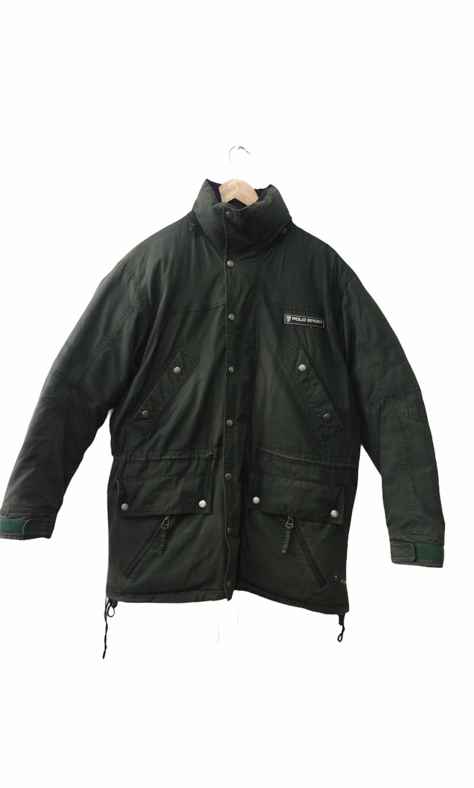 Ralph Lauren POLO SPORT reversible down jacket, men's size small Nylon gray type Vintage Second Hand