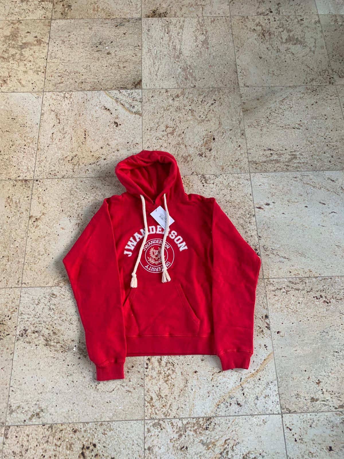 image of J W Anderson Universite Hoodie In Red, Men's (Size XS)