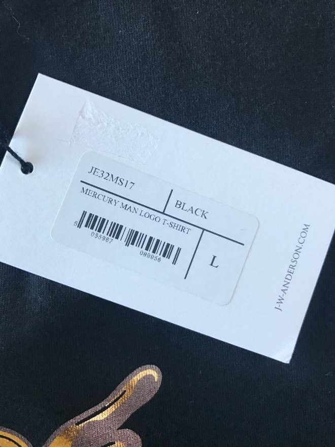 JW Anderson S-M-L Mercury Man Tee in Black Size US S / EU 44-46 / 1 - 3 Thumbnail
