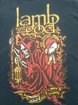 Band Tees × Vintage VINTAGE LAMB OF GOD 'PRAY FOR BLOOD' Size US L / EU 52-54 / 3 - 5 Thumbnail