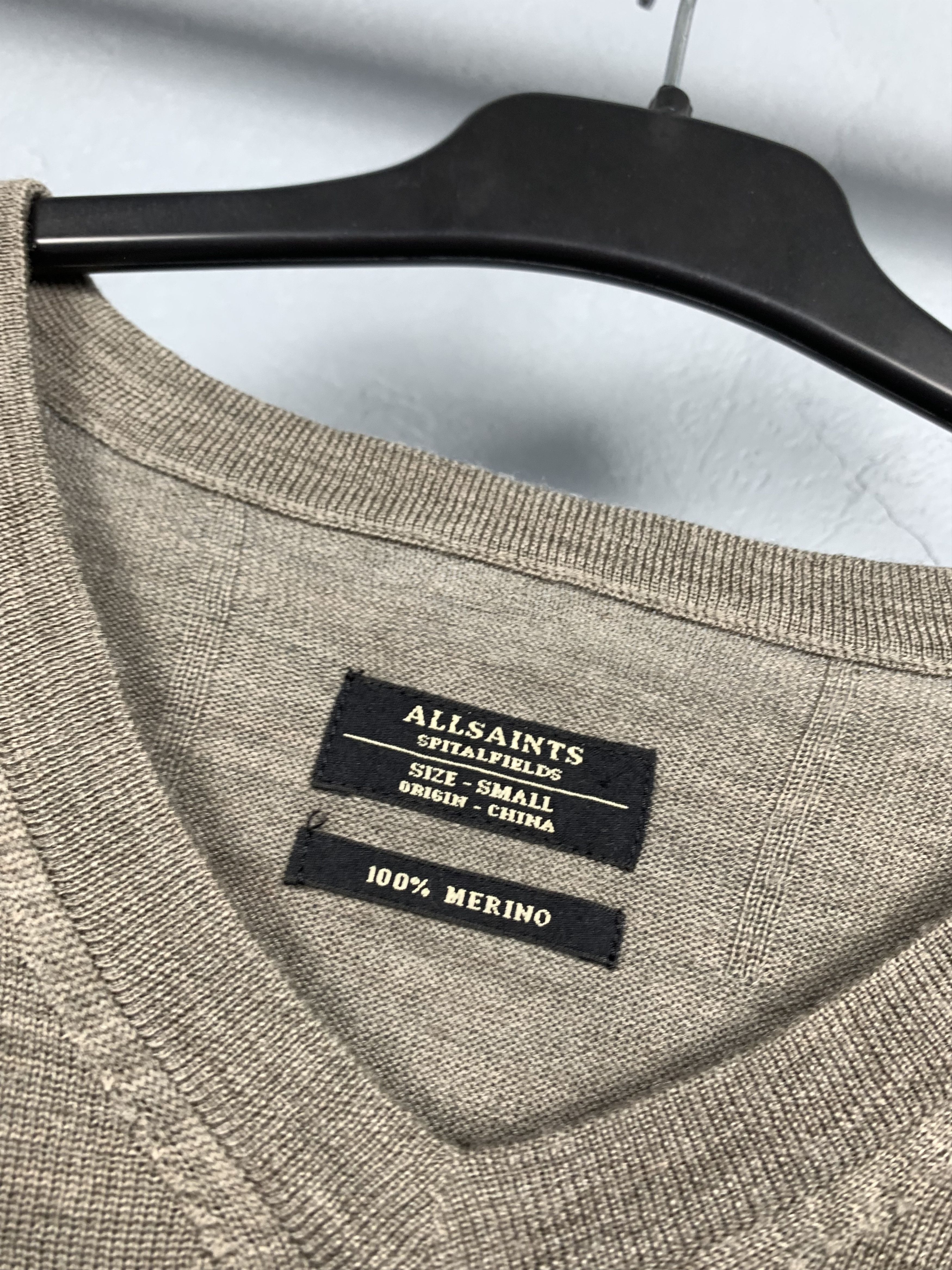 Allsaints AllSaints Code Merino Wool Knit V-Neck Mens Sweater Size US S / EU 44-46 / 1 - 3 Thumbnail