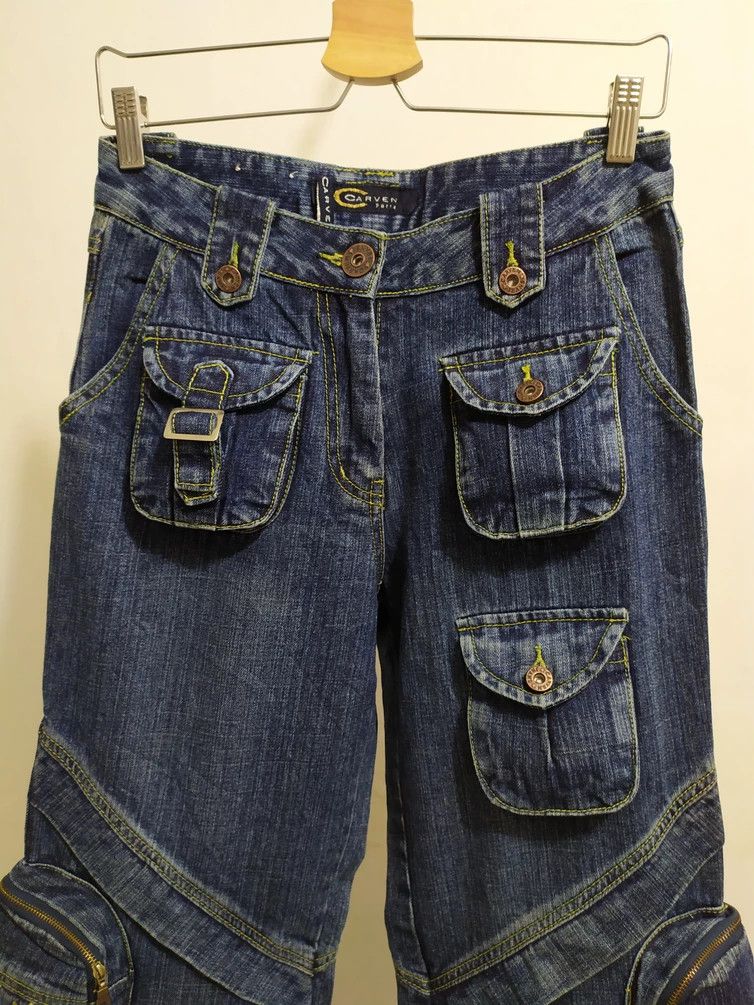 🔥Carven Paris Multi Pocket Gas Mask Straight jeans