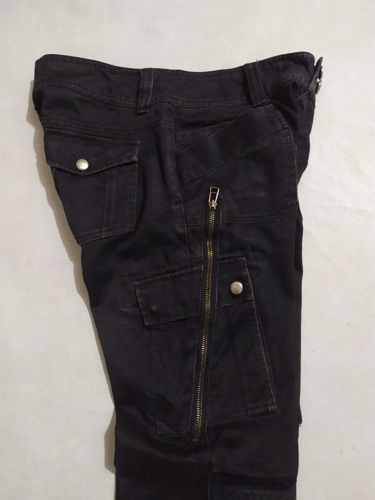 Japanese Brand 🔥PEEPUP Bondage Punk Zipper Style Split Pocket Pants Size US 29 - 11 Thumbnail