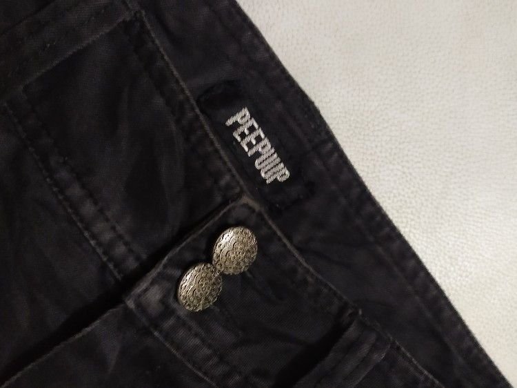 Japanese Brand 🔥PEEPUP Bondage Punk Zipper Style Split Pocket Pants Size US 29 - 14 Thumbnail
