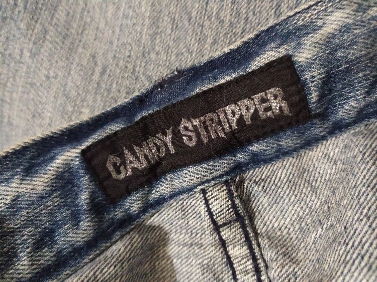 Japanese Brand 🔥Candy Stripper Japan Distressed Skull Skinny Jeans Pants Size US 29 - 11 Thumbnail