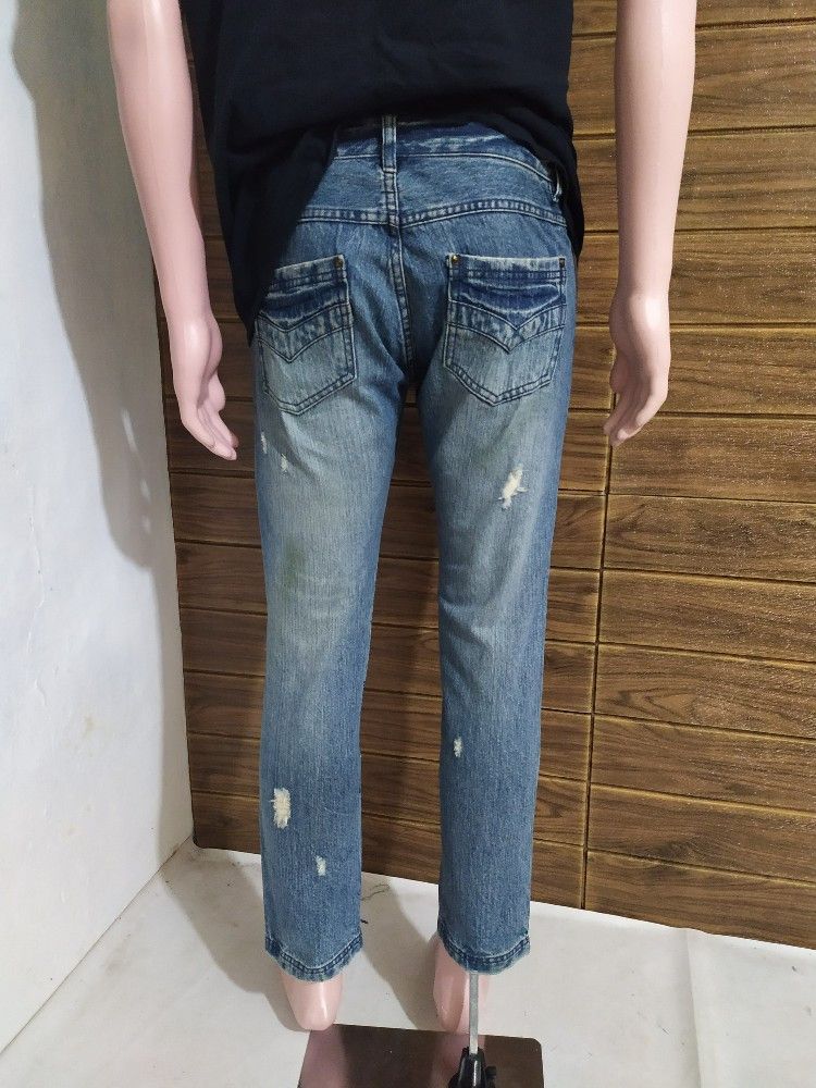 Japanese Brand 🔥Candy Stripper Japan Distressed Skull Skinny Jeans Pants Size US 29 - 16 Thumbnail