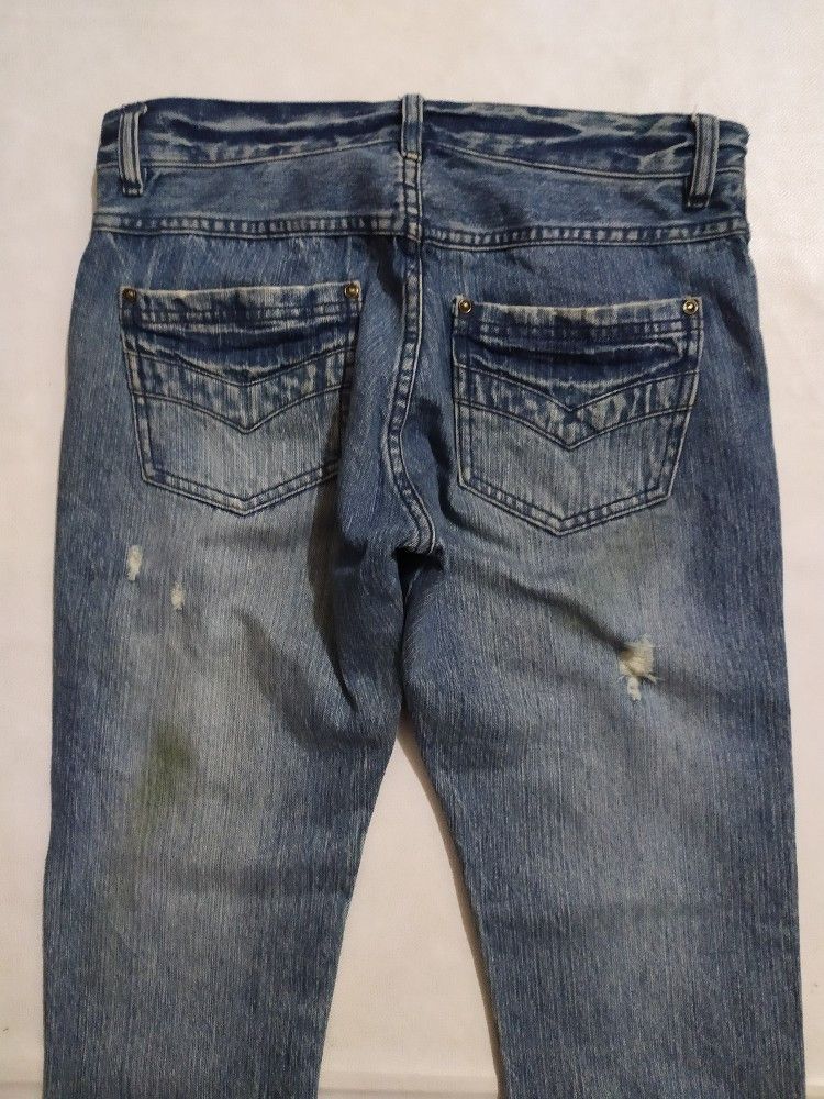 Japanese Brand 🔥Candy Stripper Japan Distressed Skull Skinny Jeans Pants Size US 29 - 9 Thumbnail