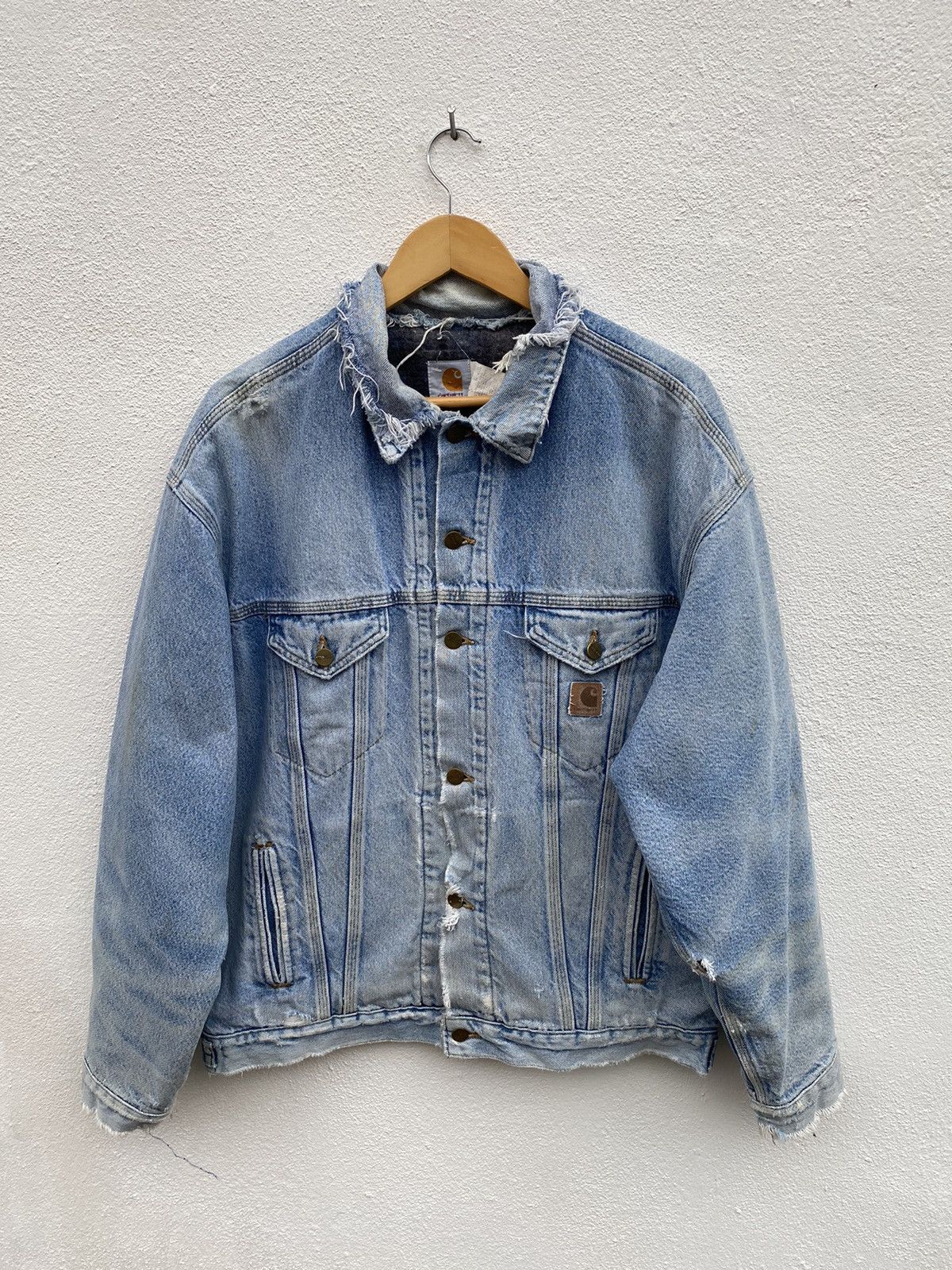 Vintage Carhartt Detroit Chore lined blanket trucker jacket