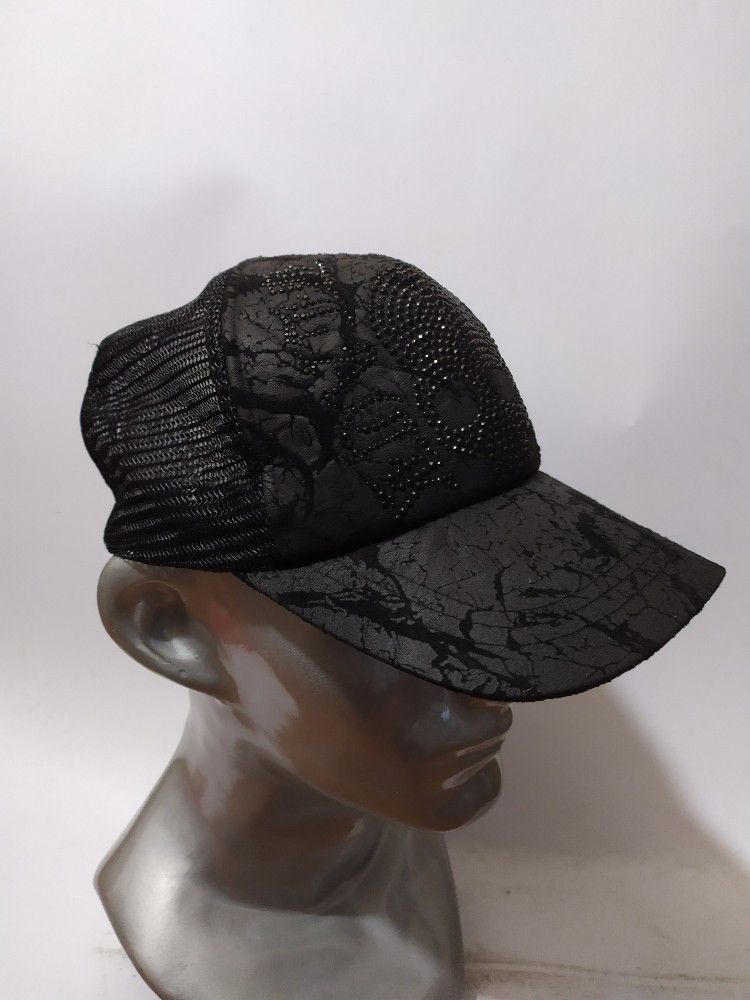 Other 🔥Black Star Sparkling Skull Hats Punk Bondage Design Size ONE SIZE - 3 Thumbnail
