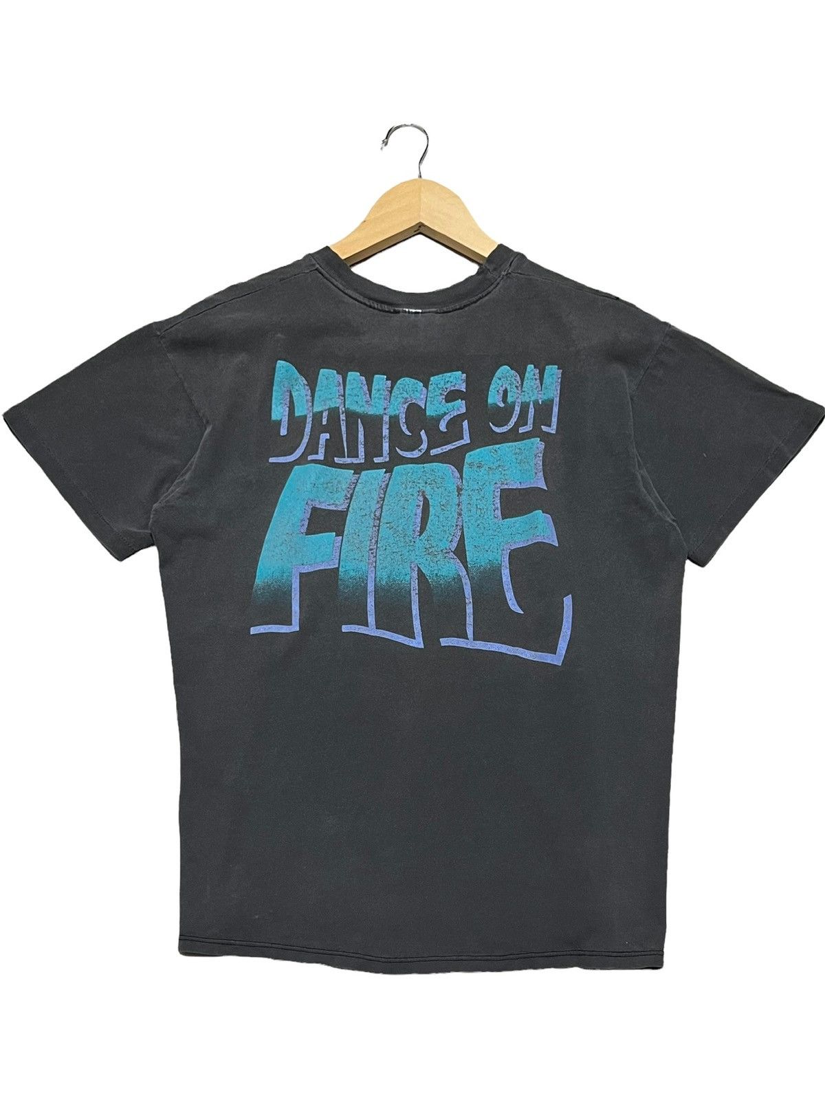 Band Tees × Seditionaries VTG 90s JIM MORRISON DANCE ON FIRE SPELLOUT LOGO RARE FADED Size US M / EU 48-50 / 2 - 4 Thumbnail