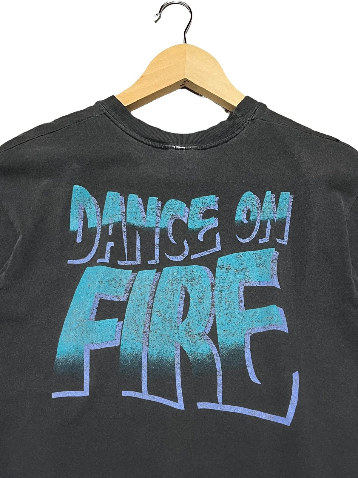 Band Tees × Seditionaries VTG 90s JIM MORRISON DANCE ON FIRE SPELLOUT LOGO RARE FADED Size US M / EU 48-50 / 2 - 8 Thumbnail