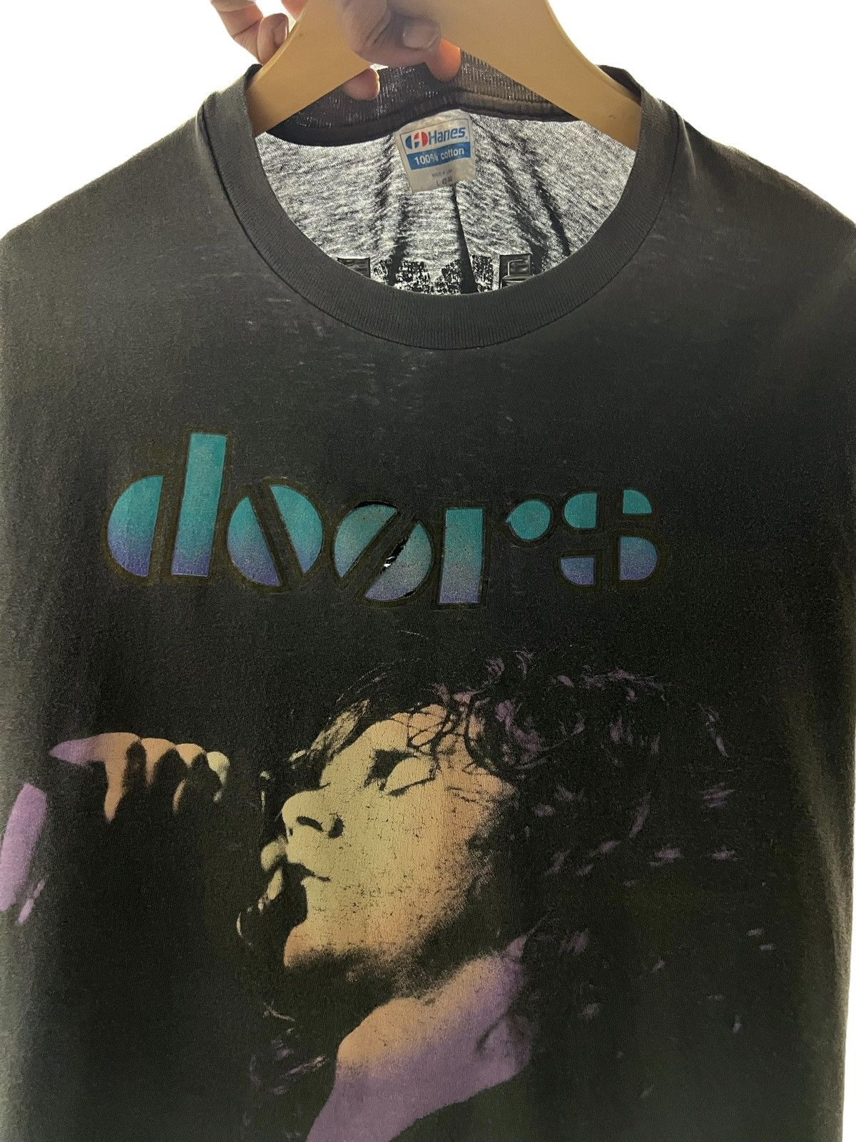 Band Tees × Seditionaries VTG 90s JIM MORRISON DANCE ON FIRE SPELLOUT LOGO RARE FADED Size US M / EU 48-50 / 2 - 2 Thumbnail