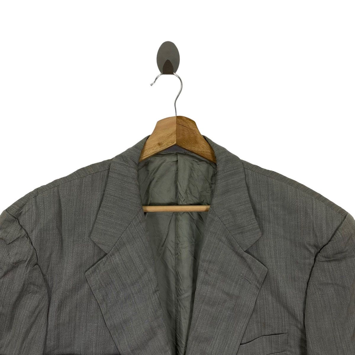 Vintage Vintage 90s NINO CERRUTI Grey Plain Blazer Coat Jacket Size XL / US 12-14 / IT 48-50 - 2 Thumbnail