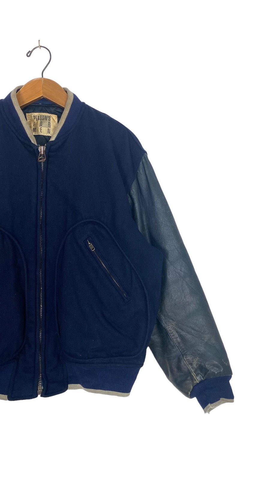 PERSON'S Rare‼️ Vintage Person’s for Men Varsity Leather Wool Jacket Size US L / EU 52-54 / 3 - 8 Thumbnail