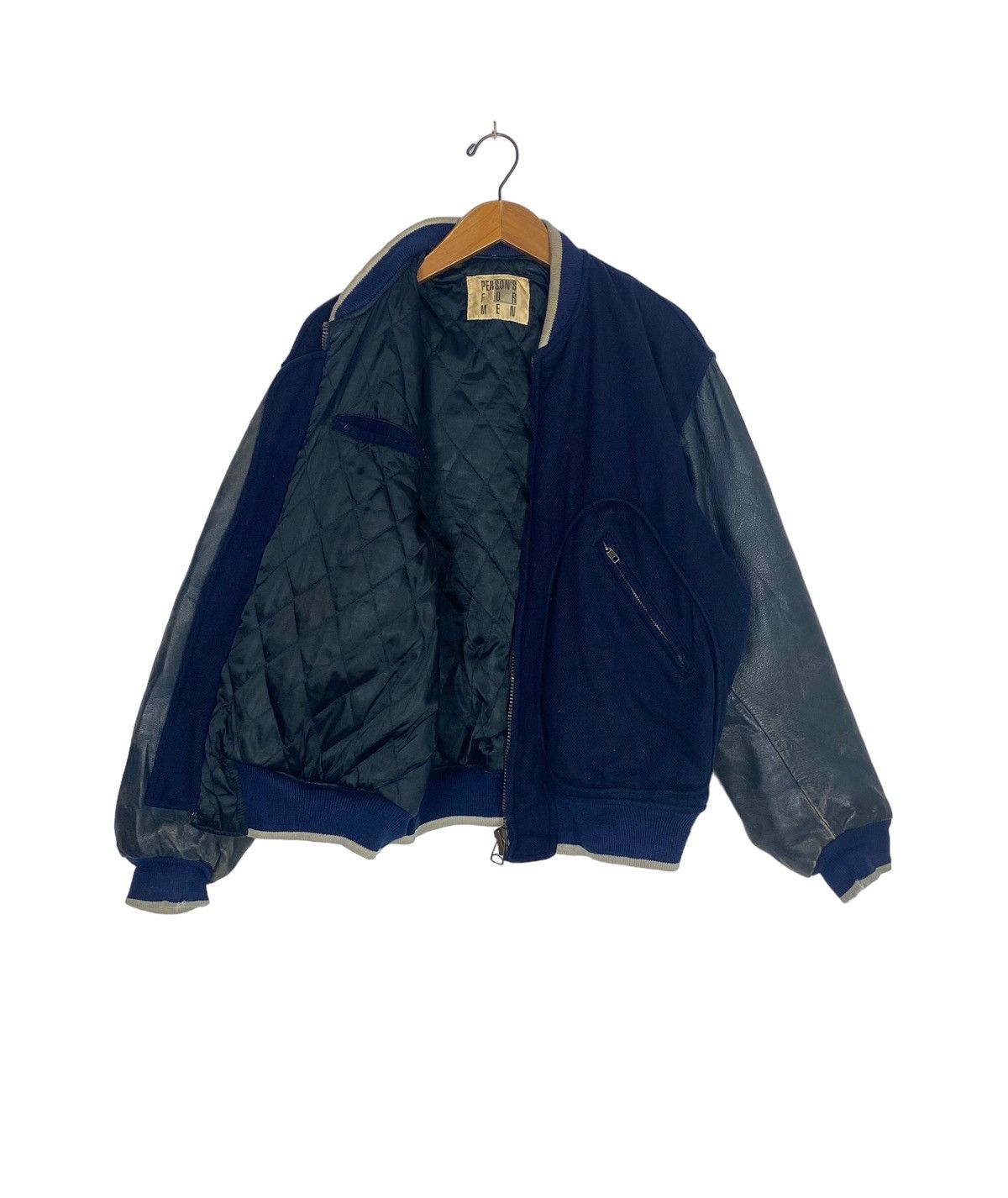 PERSON'S Rare‼️ Vintage Person’s for Men Varsity Leather Wool Jacket Size US L / EU 52-54 / 3 - 6 Thumbnail