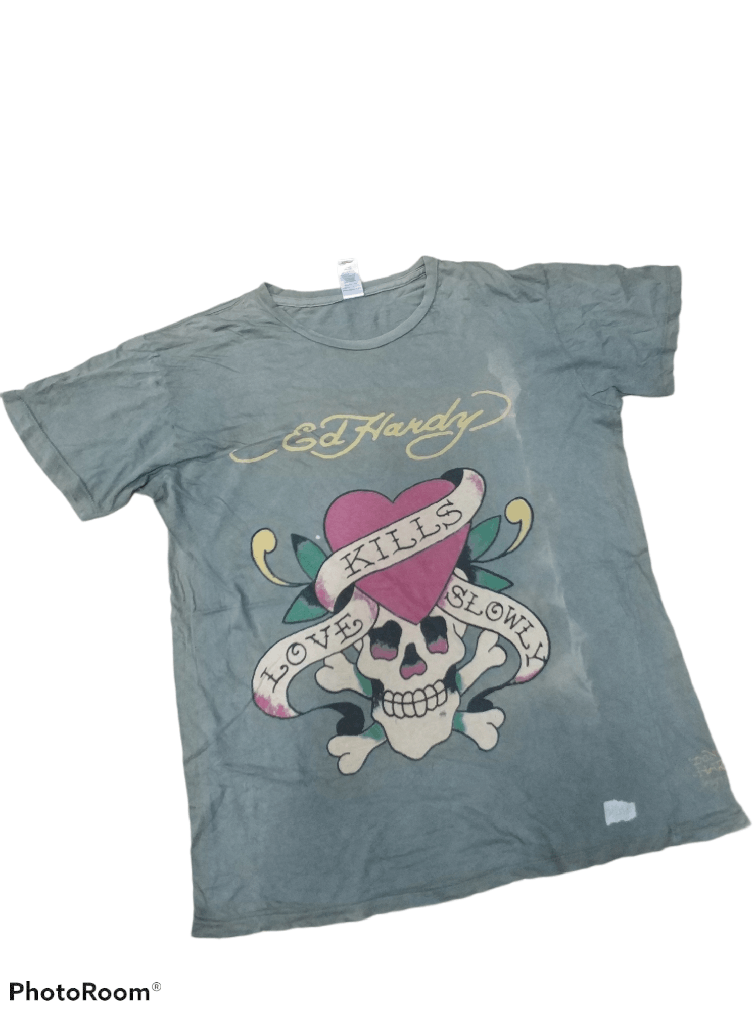 Christian Audigier 🔥Vintage Distressed Faded Ed Hardy Skulls Tee Size US L / EU 52-54 / 3 - 9 Thumbnail
