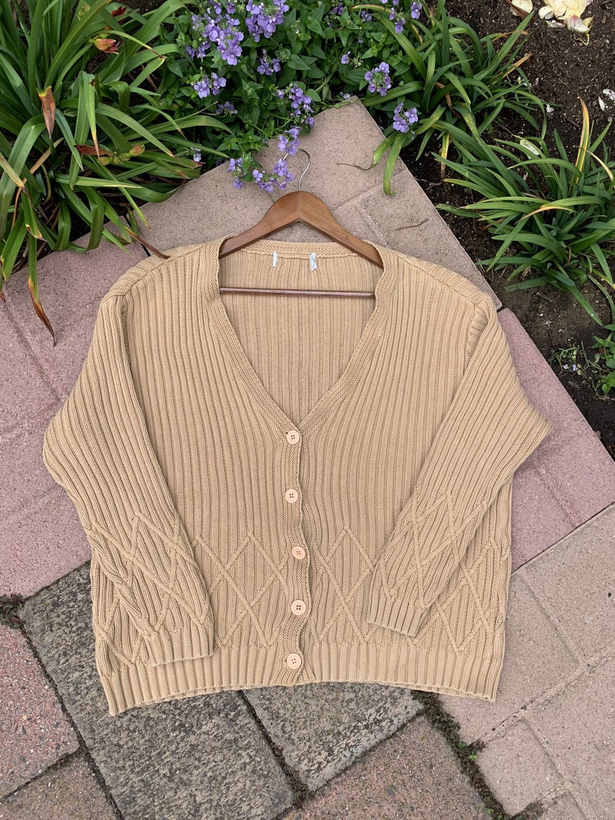 Japanese Brand RARE vintage hand knit cardigan sweater Size US M / EU 48-50 / 2 - 2 Thumbnail