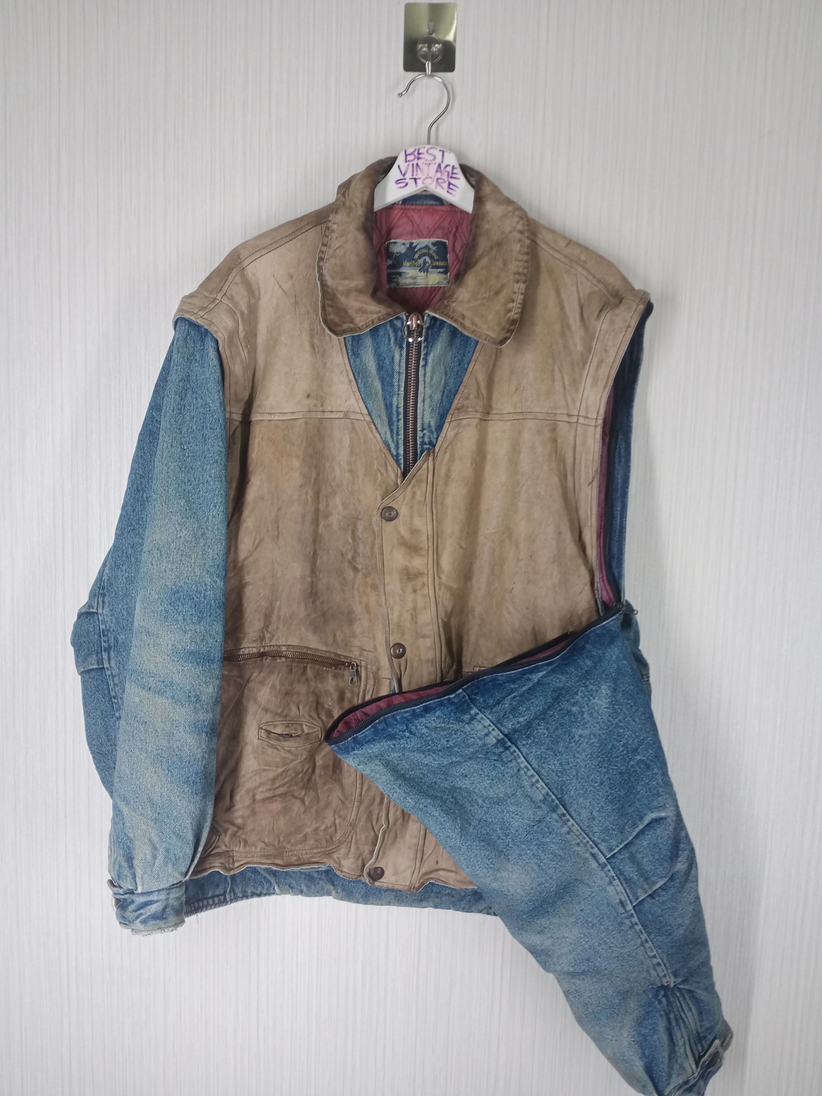 Marlboro Vintage 1980s Marlboro Classics Leather Jeans Jacket Size US L / EU 52-54 / 3 - 2 Thumbnail