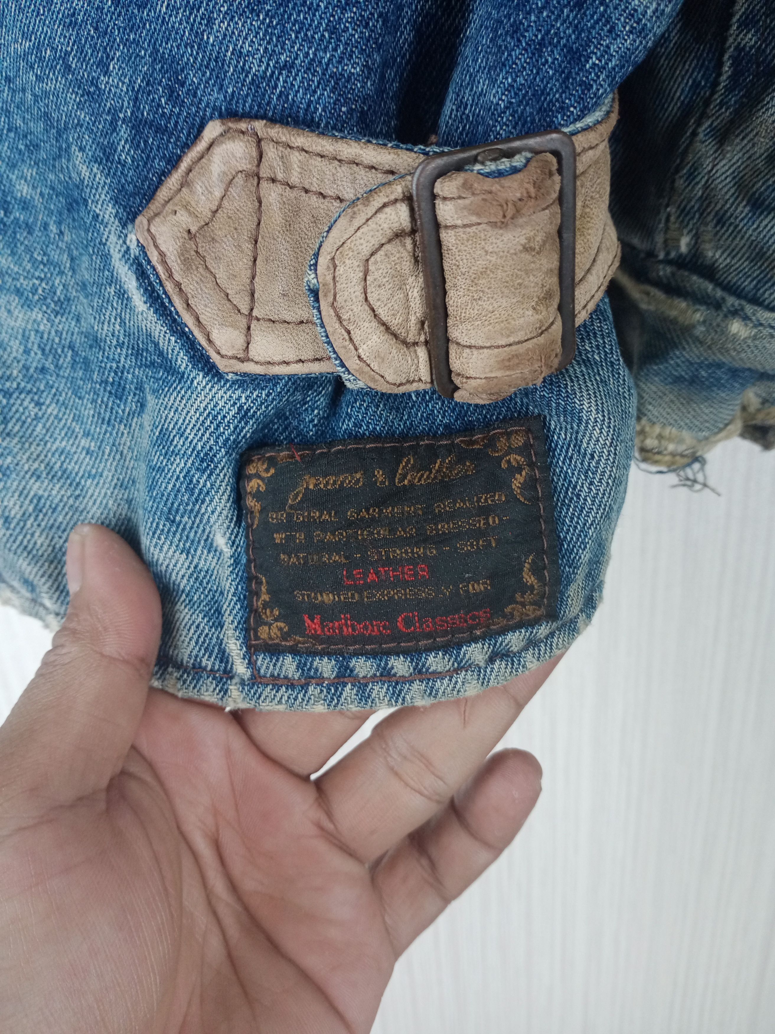 Marlboro Vintage 1980s Marlboro Classics Leather Jeans Jacket Size US L / EU 52-54 / 3 - 12 Thumbnail