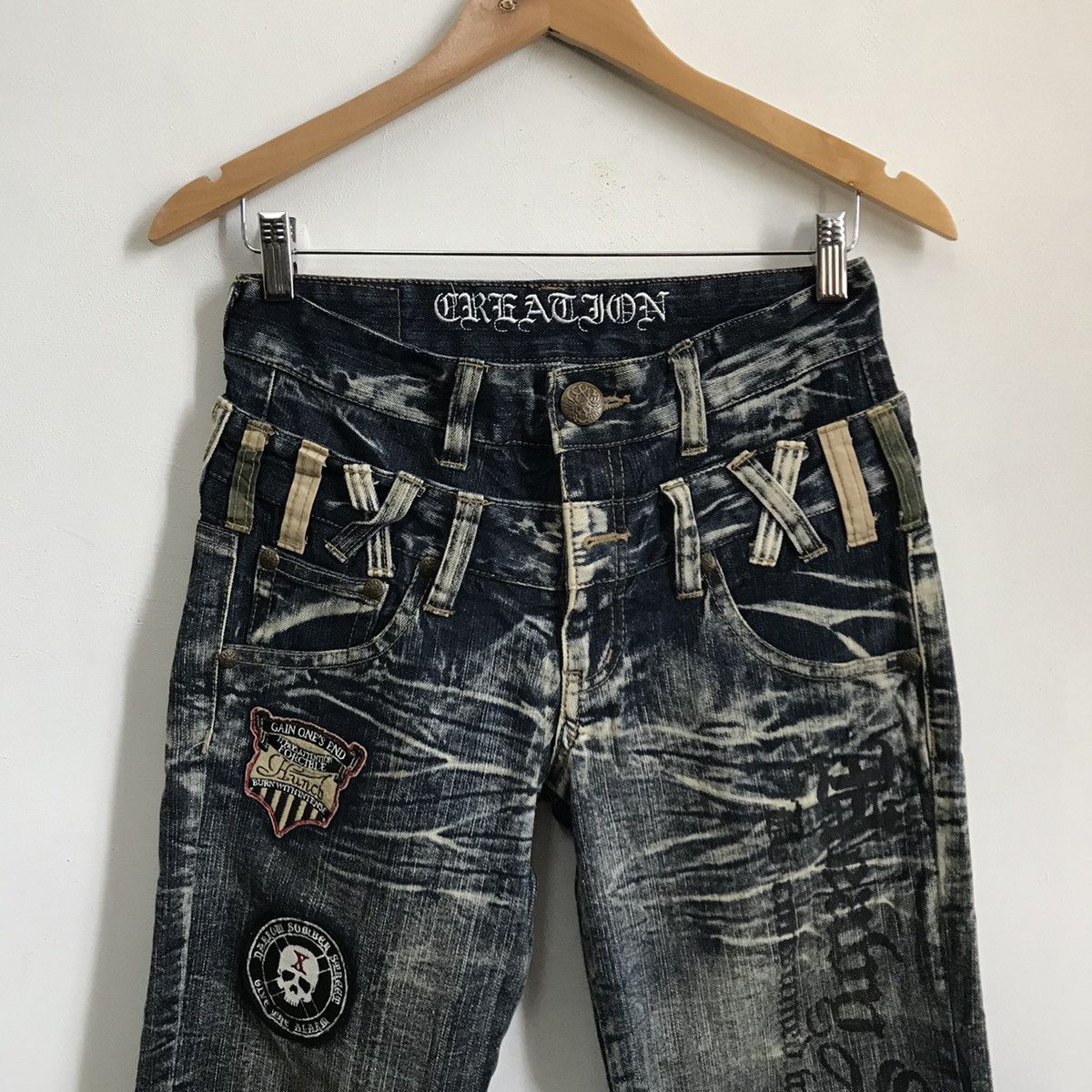 Hysteric Glamour Creation Skulls Japanese Brand Jeans Denim Size US 29 - 3 Thumbnail