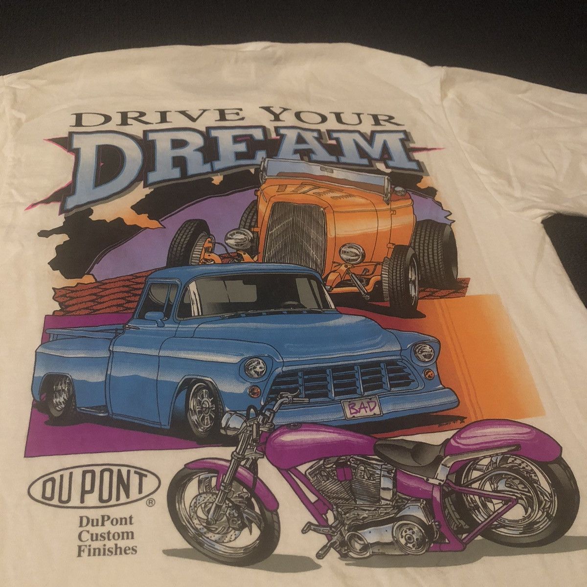 DuPont Vintage 90s DuPont Custom Finishes Drive Your Dream T Shirt Size US M / EU 48-50 / 2 - 2 Thumbnail