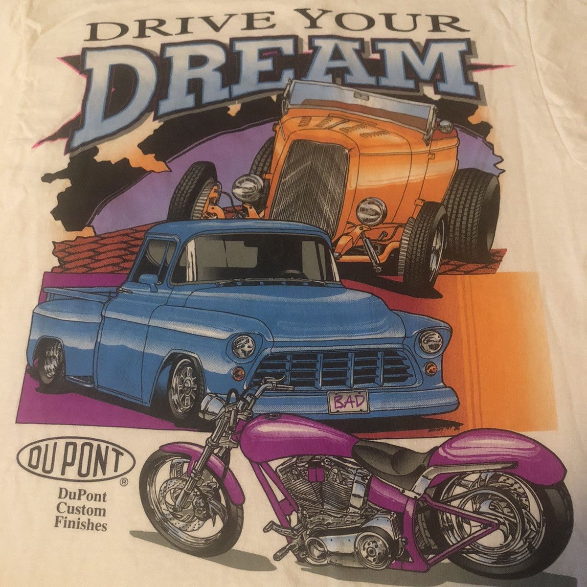 DuPont Vintage 90s DuPont Custom Finishes Drive Your Dream T Shirt Size US M / EU 48-50 / 2 - 5 Thumbnail