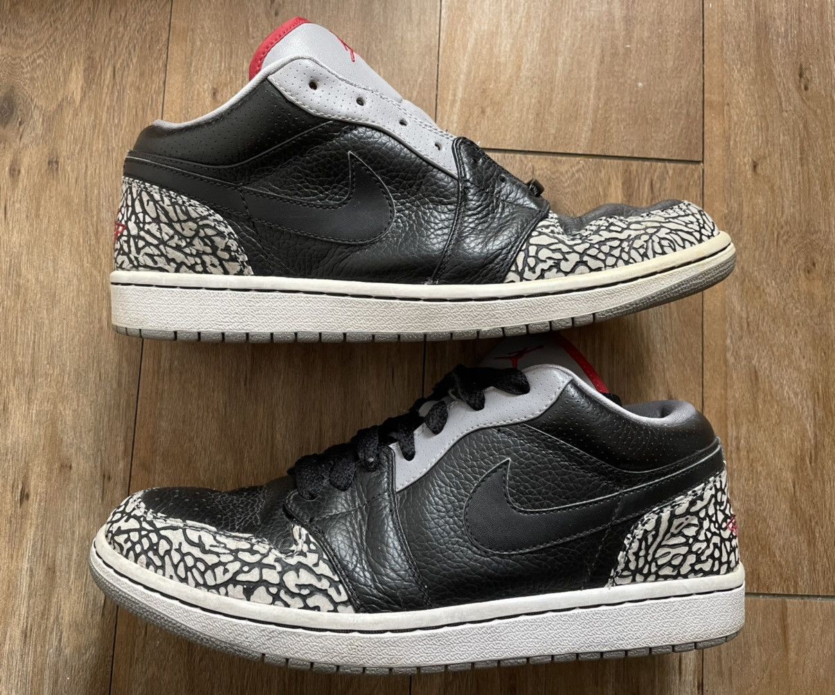 Nike Size 10 Nike Air Jordan 1 Phat Low OG Black Cement 3 4 Mid Grailed