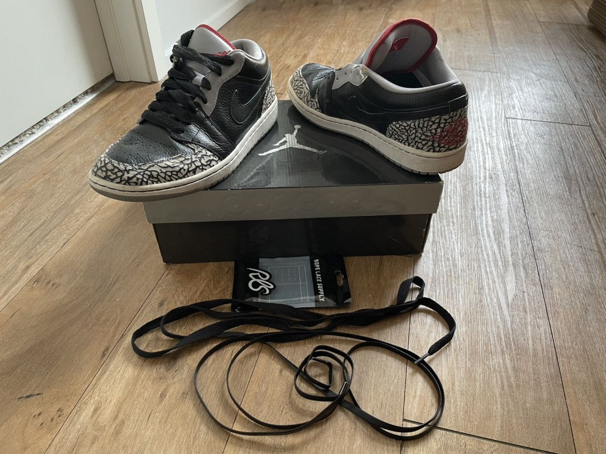 Jordan Brand Size 10 Nike Air Jordan 1 Phat Low OG Black Cement 3 4 Mid Size US 10 / EU 43 - 2 Thumbnail