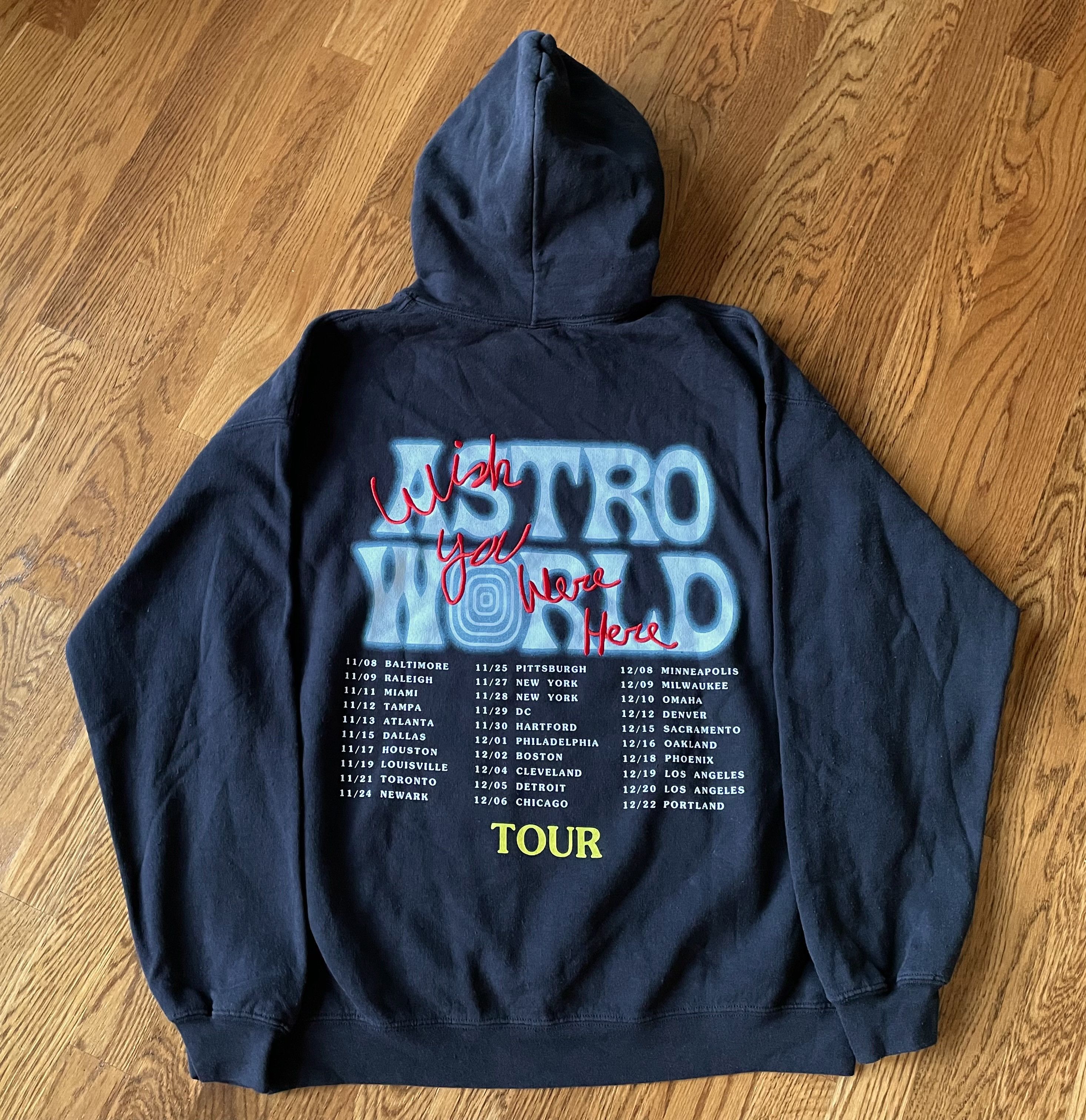 image of Travis Scott XL Extra Large Black Sicko Mode Hoodie Tour Jack Tee Shirt, Men's