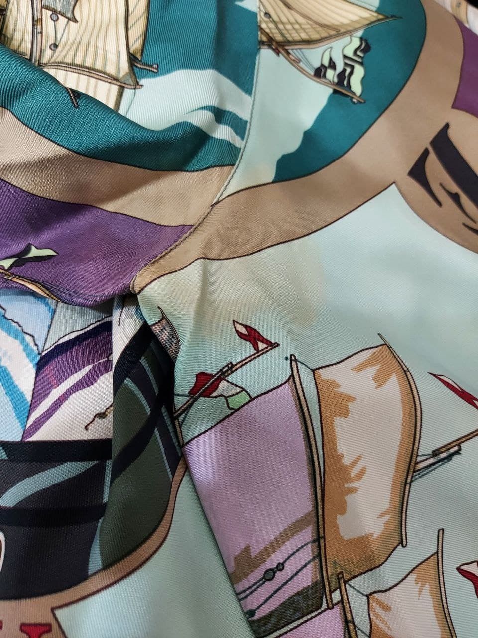 Hermes Silk Sail Boat Lighthouse Print Silk Shirt Size S / US 4 / IT 40 - 5 Thumbnail