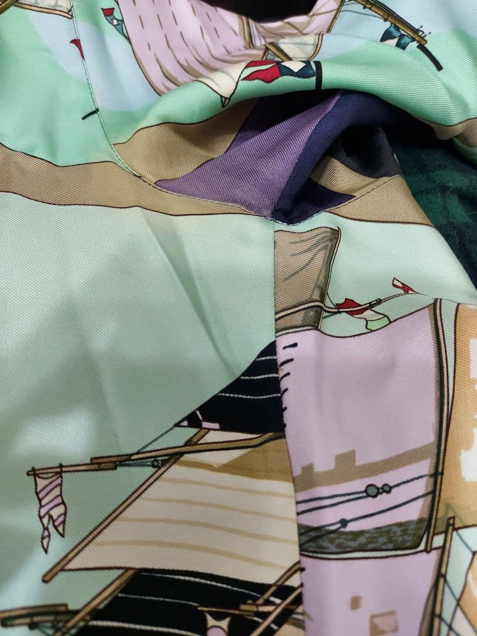 Hermes Silk Sail Boat Lighthouse Print Silk Shirt Size S / US 4 / IT 40 - 6 Thumbnail