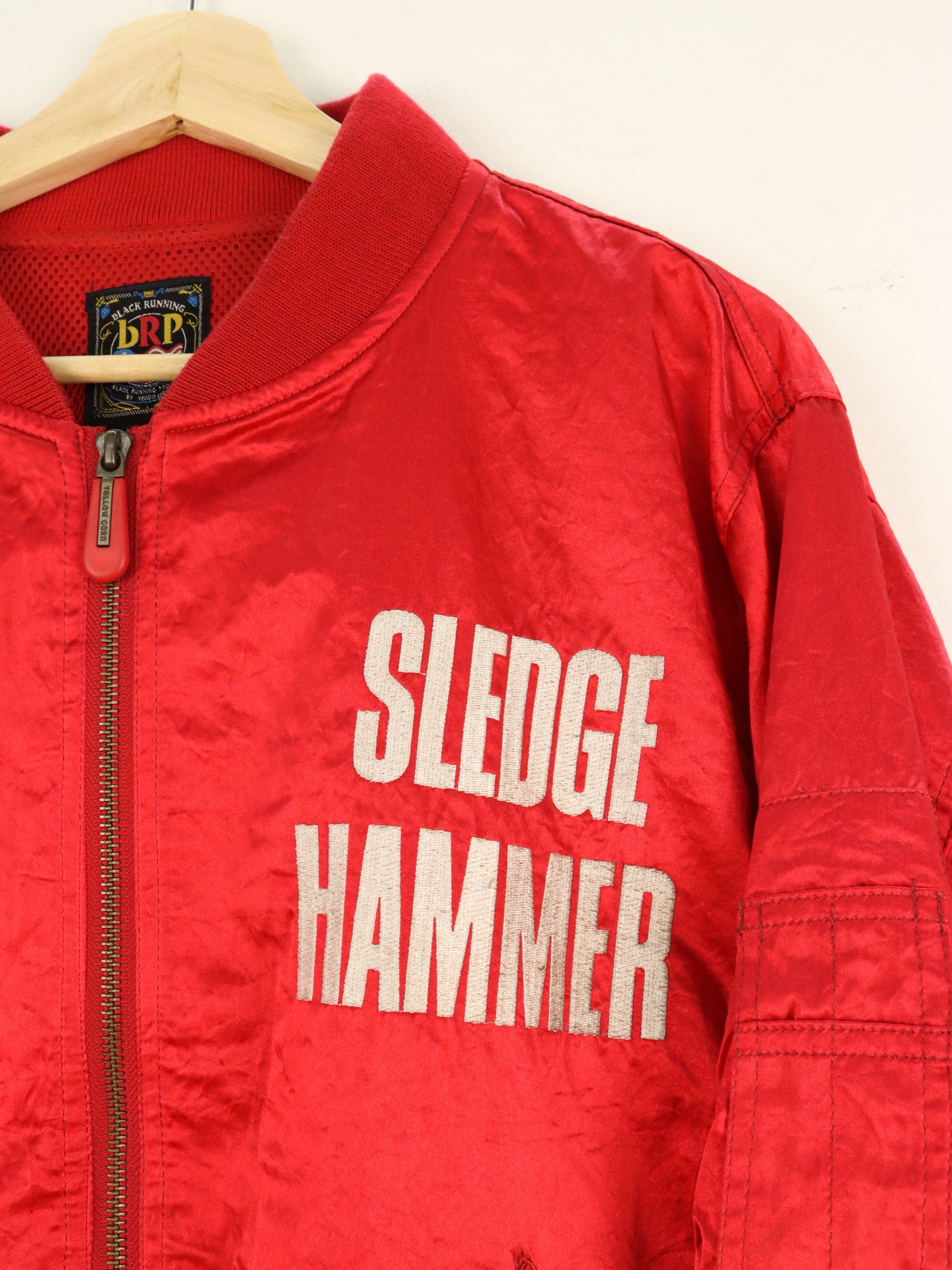 YELLOW CORN 'Sledge Hammer' Wide Open Spellout Racing Bomber Jacket Size US L / EU 52-54 / 3 - 5 Thumbnail