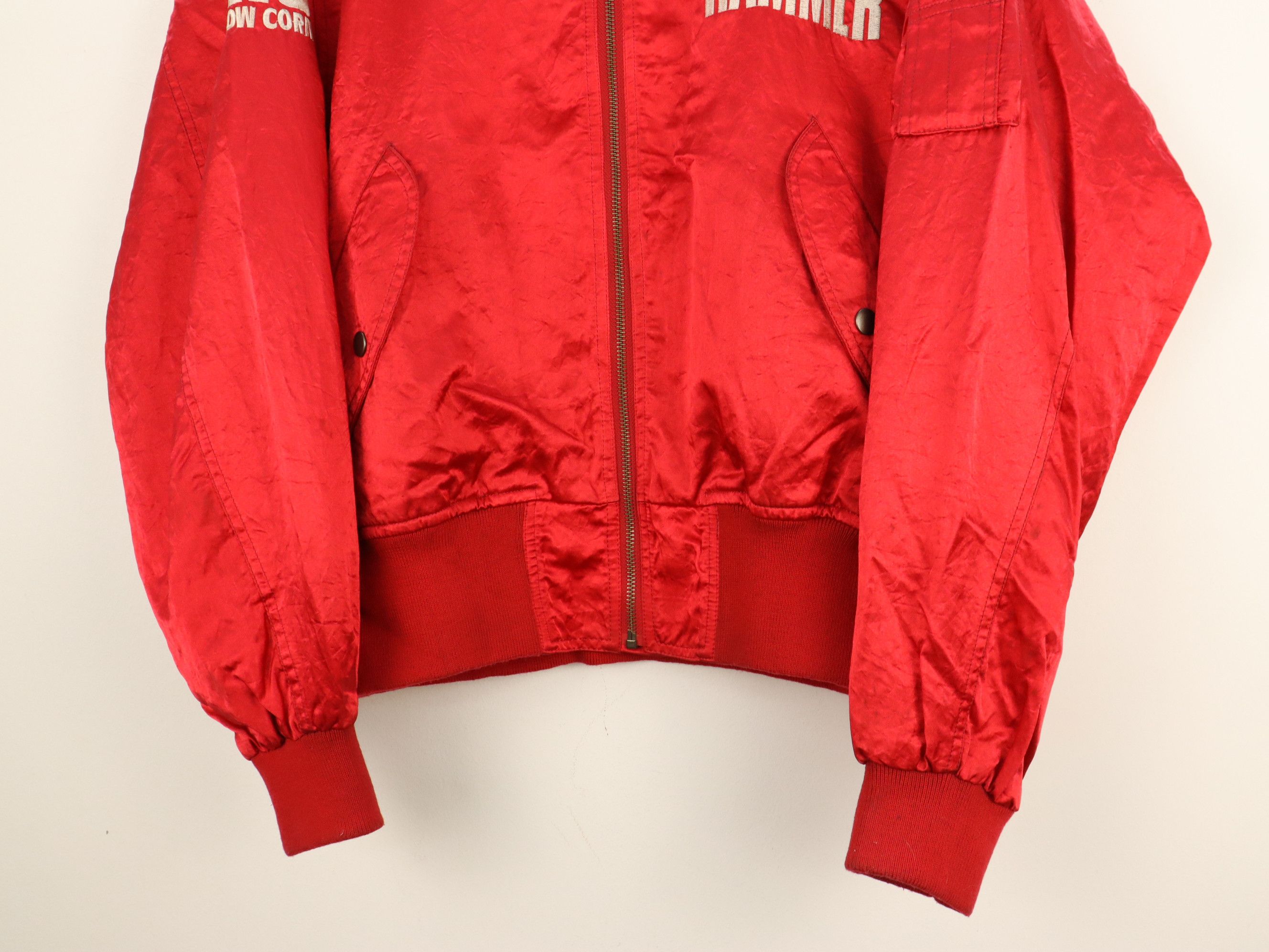YELLOW CORN 'Sledge Hammer' Wide Open Spellout Racing Bomber Jacket Size US L / EU 52-54 / 3 - 12 Thumbnail