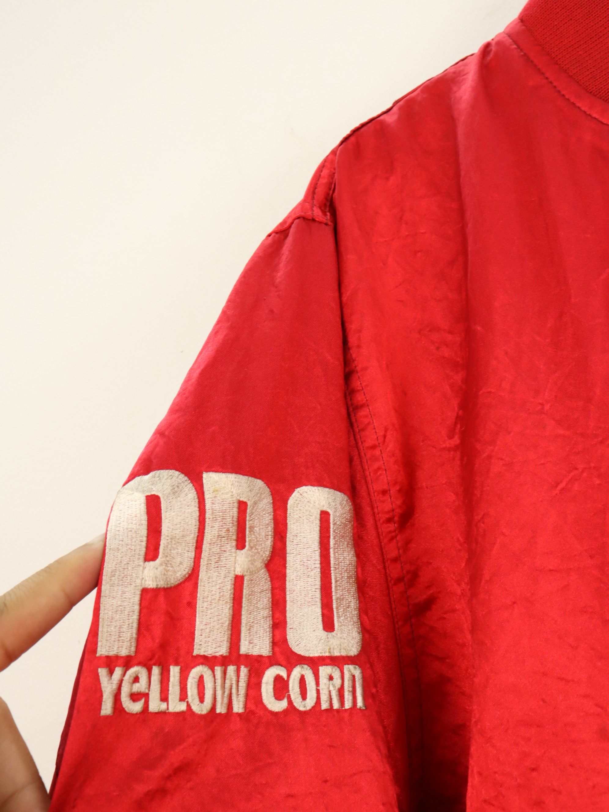 YELLOW CORN 'Sledge Hammer' Wide Open Spellout Racing Bomber Jacket Size US L / EU 52-54 / 3 - 6 Thumbnail