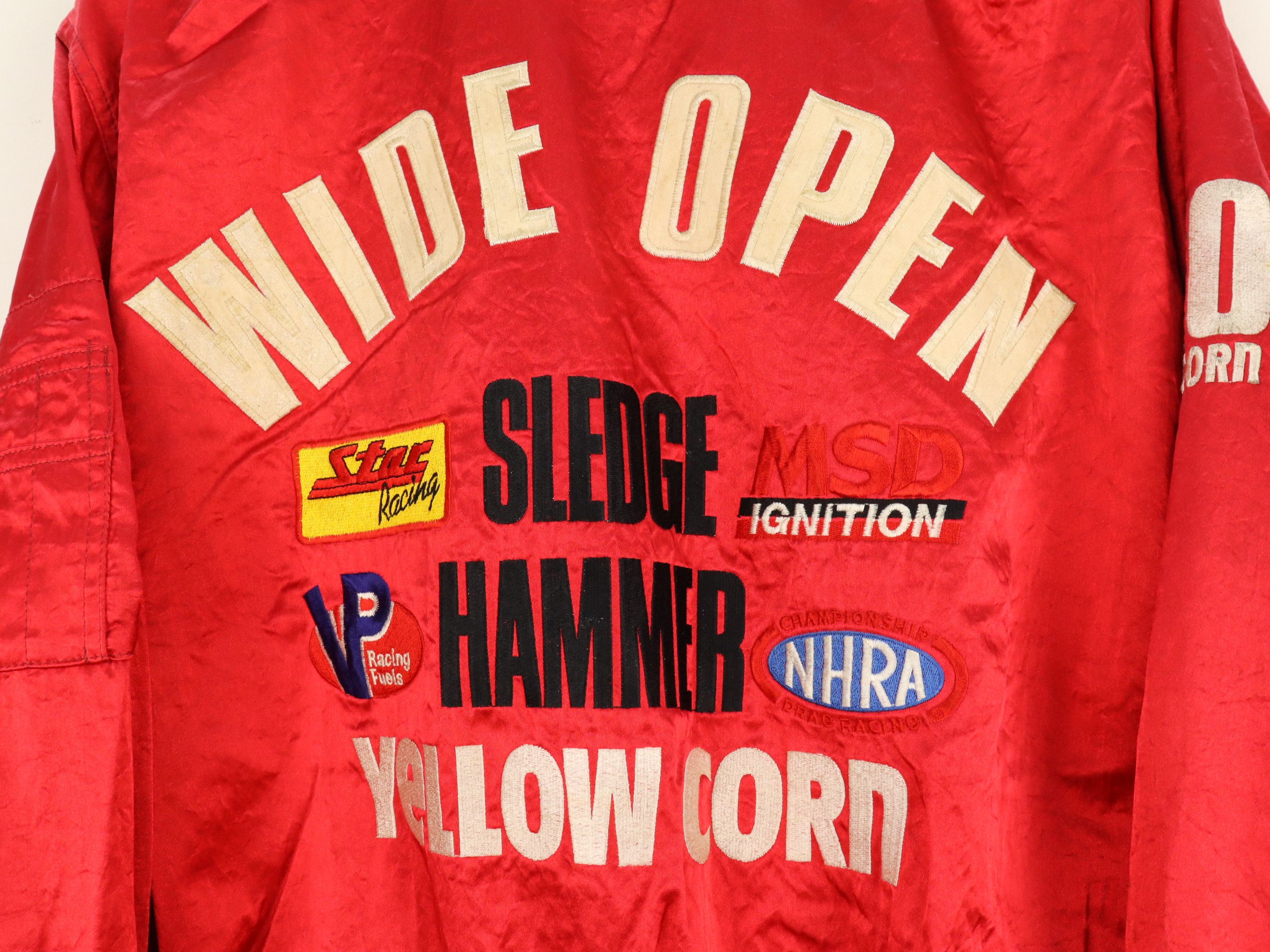 YELLOW CORN 'Sledge Hammer' Wide Open Spellout Racing Bomber Jacket Size US L / EU 52-54 / 3 - 11 Thumbnail