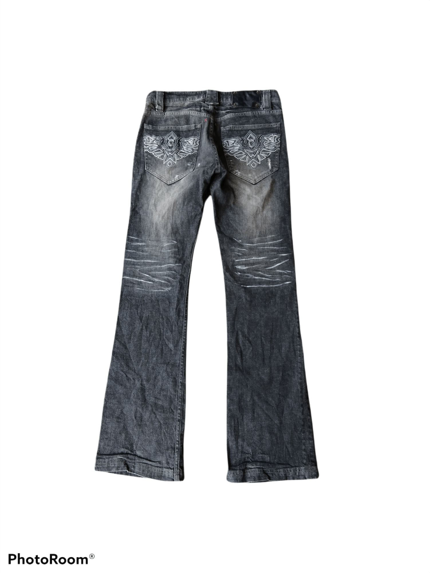 semanticdesign DiSTRESSED FLARE RIPED SEMANTIC DESIGN DENIM PANTS Size US 29 - 2 Thumbnail