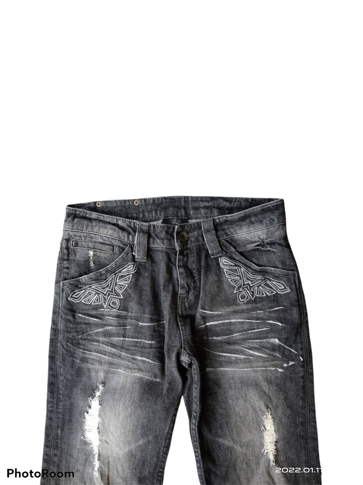semanticdesign DiSTRESSED FLARE RIPED SEMANTIC DESIGN DENIM PANTS Size US 29 - 3 Thumbnail
